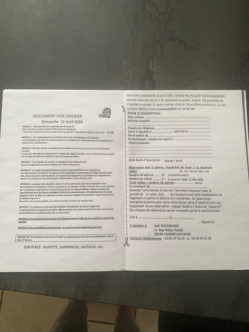 Vide-grenier à Mandeure