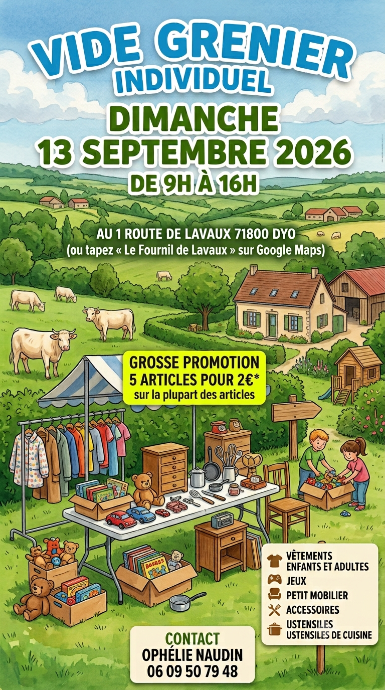 Vide-grenier à Dyo (sud Bourgogne)
